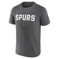 thumbnail image 2 of Men's Logo Athletic Heather Charcoal San Antonio Spurs Block Practice Performance T-Shirt, 2 of 3