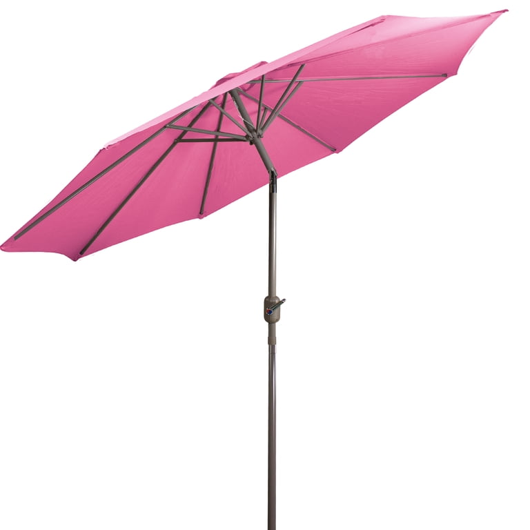 9 ft patio umbrella pink Best Choice Products 9ft Fringe Market – Outdoor Boho Tassel Sunshade for Table, Pool, Deck, Backyard – UPF50+, Easy Tilt, Heavy Duty Steel Pole & Ribs powered LED lighting lasts through the evening the sturdy aluminum frame has 2 Yardgrace 9 ft. Metal Outdoor