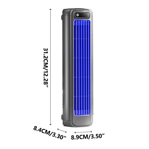 Portable Air Conditioner Fan, 3-in-1 Evaporative Air Cooler with Humidifier, 3 Speeds, 8H Cordless, USB Rechargeable, Quiet for Bedroom Office Desk Camping Travel, Gray