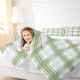 thumbnail image 4 of Homewish Geometric Lines Queen Comforter Set,Abstract Geometric Checkerboard Bedding Sets,Green White Gray Bedding Comforter Set For Kids,Breathable Home Decor Reversible,3 Pieces, 4 of 8
