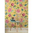 thumbnail image 4 of NextWall Cantaloupe Painterly Floral Peel and Stick Wallpaper, 4 of 7
