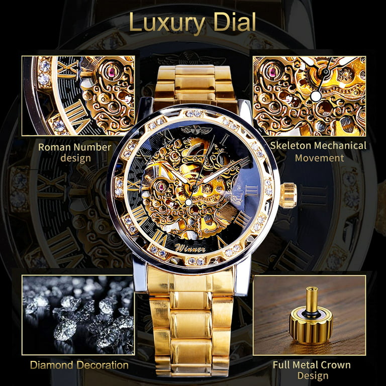 Royal Natural Diamond Watch for Men Classic White Tone Wrist