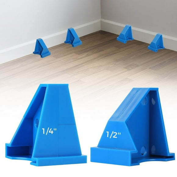 2 In 1 Laminate Flooring Spacers 1/4inch & 1/2inch Gaps, 40Pcs Laminate Wood Flooring Spacers Tools for hardwood Vinyl Plank Floors Subfloor Panels