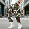 thumbnail image 2 of UDAUDU Men's Camo Cargo Pants Casual Jogger Baggy Pants Multi-Pockets Outdoor Workout Camouflage Joggers White S, 2 of 8