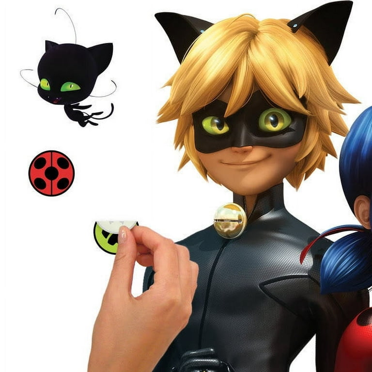Wall Palz Miraculous Tales of Ladybug and Cat Noir 30 Peel and Stick Wall Decals - 3D Augmented Reality Interaction