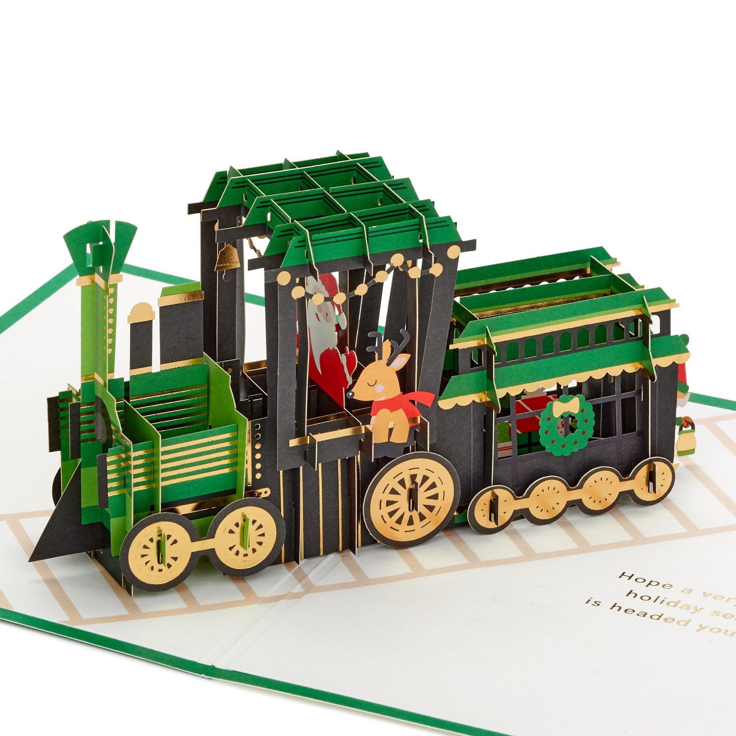 Carte en relief de Noël – Signature de Hallmark (Train de Noël)