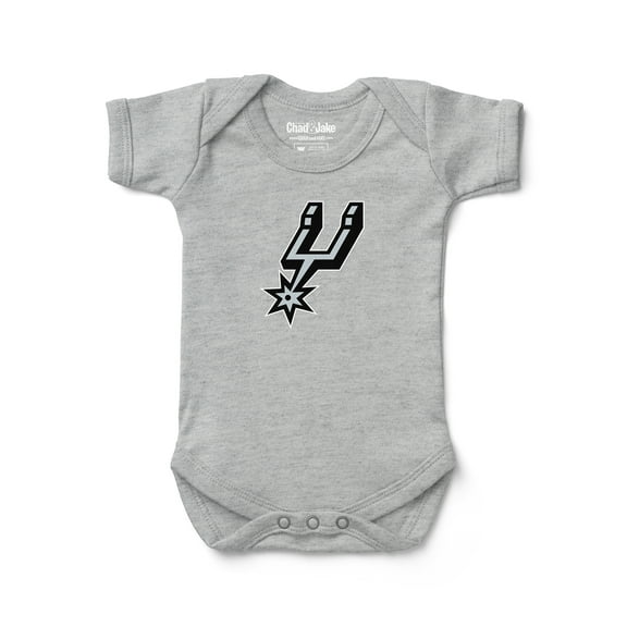 Newborn & Infant Chad & Jake Heather Gray San Antonio Spurs Primary Logo Bodysuit