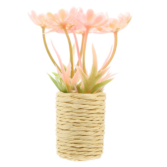KAKOWELY Mini planta en maceta, bonsái en miniatura, mini bonsái artesanal, mini planta de interior decorativa