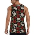 thumbnail image 3 of Haiem Red Rose Skull Men Workout Tank Top Gym Bodybuilding Sleeveless Muscle T Shirts Athletic Tank Breathable Workout Shirt-3X-Large, 3 of 9