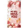 thumbnail image 1 of Pink Themed Glittery Triangle Banner with We Will Miss You Lettering, Party Background Backdrop Decorations, Farewell Party Retirement Party Leaving Party Decor Photo Booth Props, 1 of 4