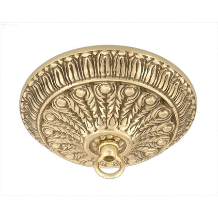 Cast Brass Canopy - B&P Lamp® Cast Brass Canopy W/ Polished Brass Finish, 5 1/4