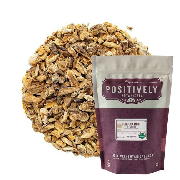 Positively Botanicals  Organic Burdock Root - Loose Leaf Botanical, 1 lb bag