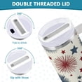 thumbnail image 5 of Stainless Steel Tumbler with Straw and Handle, Double Wall Insulated Tumblers, Stars and Fireworks, 5 of 9