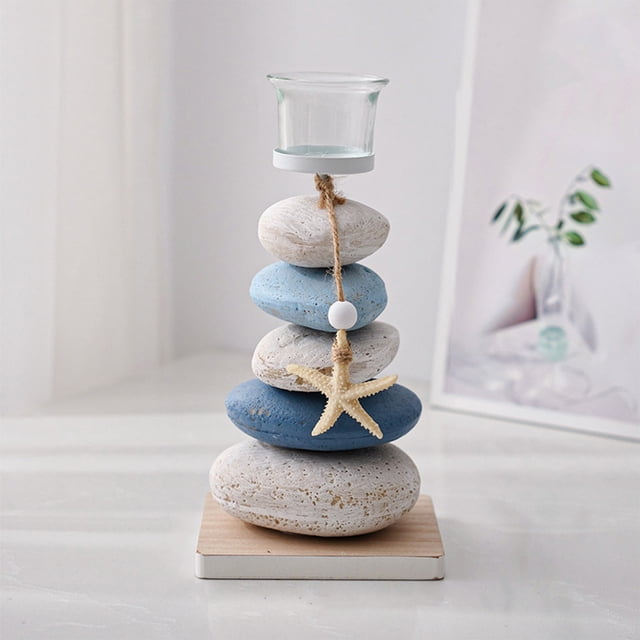 Mediterranean Style Candle Holders Ornaments Handicrafts Wooden Display Table Decorations Birthday Gifts