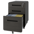 thumbnail image 6 of Metal File Cabinets, 3-Drawer Mobile File Cabinet with Lock, All-Steel Metal Storage Cabinet on Casters, for Home & Office,Black, Fully Assembled, Holds A4/Letter Files, Black Office File Cabinets, 6 of 14