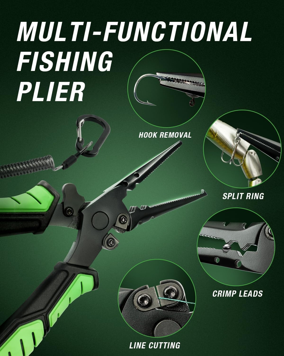 Ghosthorn Fishing Rod and Reel Combo, Graphite Telescoping Fishing Pole Collapsible Portable Travel Kit