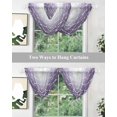 thumbnail image 5 of Waterfall Valances for Windows, Purple White Ombre Morocco Pattern Kitchen Sheer Valance Curtains, Modern Moroccan Geometric Rod Pocket Swag Valances for Living Room Bedroom, 47.2"x38.5", 1 Panel, 5 of 8