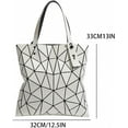 thumbnail image 2 of Kwuty Geometric Lattice Top-handle Handbag for Women Matte Tote Purse Handbags Geometry Shoulder Bag, 2 of 2