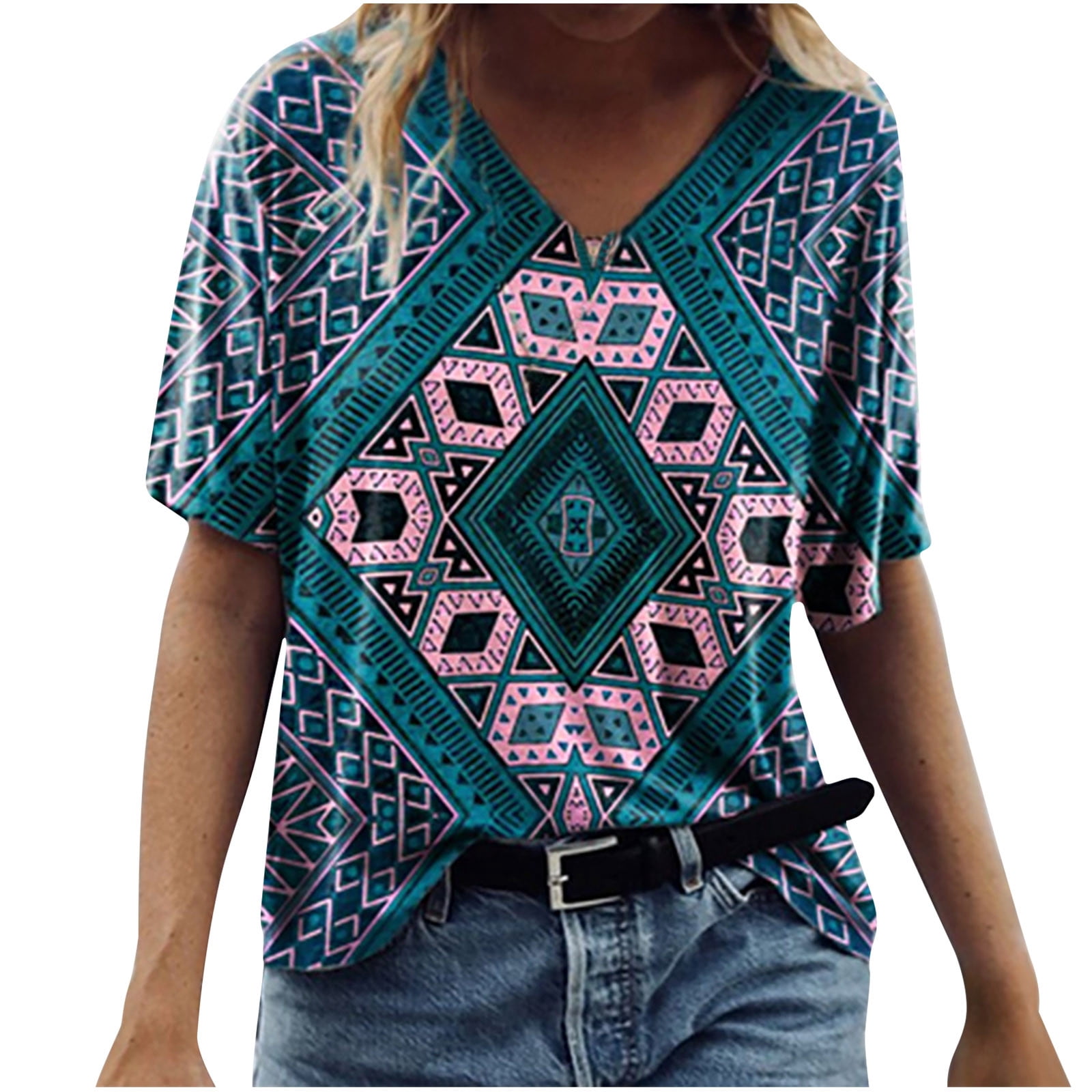Women Summer Tops Casual Western Ethnic 