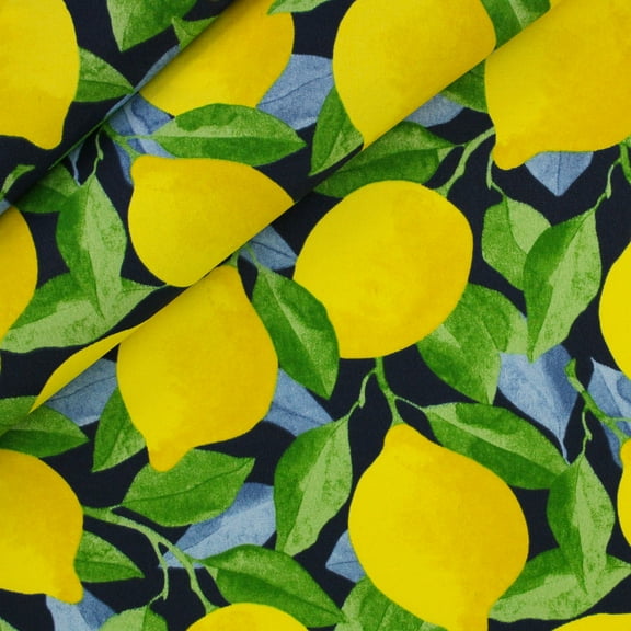 Berkshire Home 100% Polyester 54" Indoor/Outdoor Citrus Sapphire Fabric, by the Yard