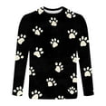 thumbnail image 4 of Ceisia Men's Colorful Glitter Paw Print T-Shirt | Slim Long-Sleeve Crewneck Casual Top Gift, 4 of 5
