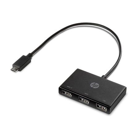 UPC: 0190780863480 | HP USB-C to USB-A Hub | Connections up to Three USB Accessories | Z6A00UT