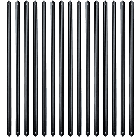 Myard 32-1/4 Inches Grooved Flat Straight Aluminum Deck Balusters with Screws for Wood Composite Facemount Deck Railing (25-Pack, Matte Black)
