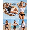 thumbnail image 7 of Zando 2 Piece Swim Cover Ups for Women Swimsuit Cover Up Beach Sarong Wrap Skirt Bathing Suit Cover Black & Blue, 7 of 7