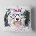 thumbnail image 2 of Designart Cute Dog with Heart Glasses - Contemporary Animal Throw Pillow - 18x18, 2 of 5