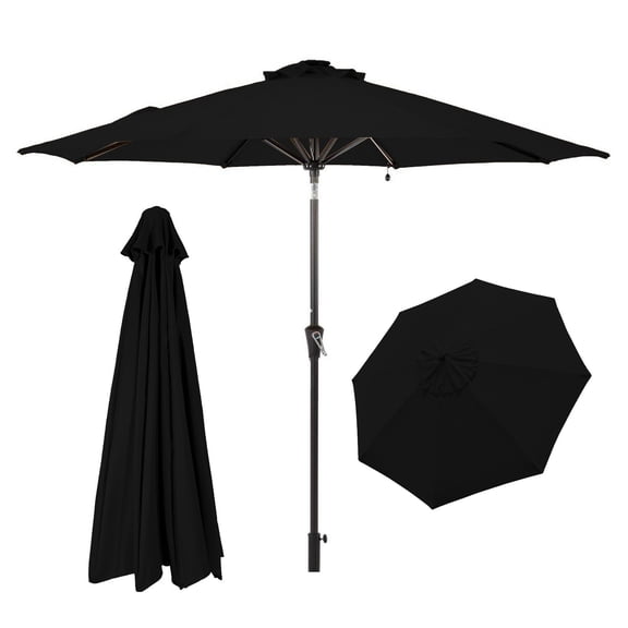 LUVCMFT Replacement 10' Patio Umbrella Top Cover, UV Protected Pool Umbrella Top Cover, 8 Rib Market Umbrella Top Cover Replacement, Fits Outdoor Garden Market(Top Cover Only), Black