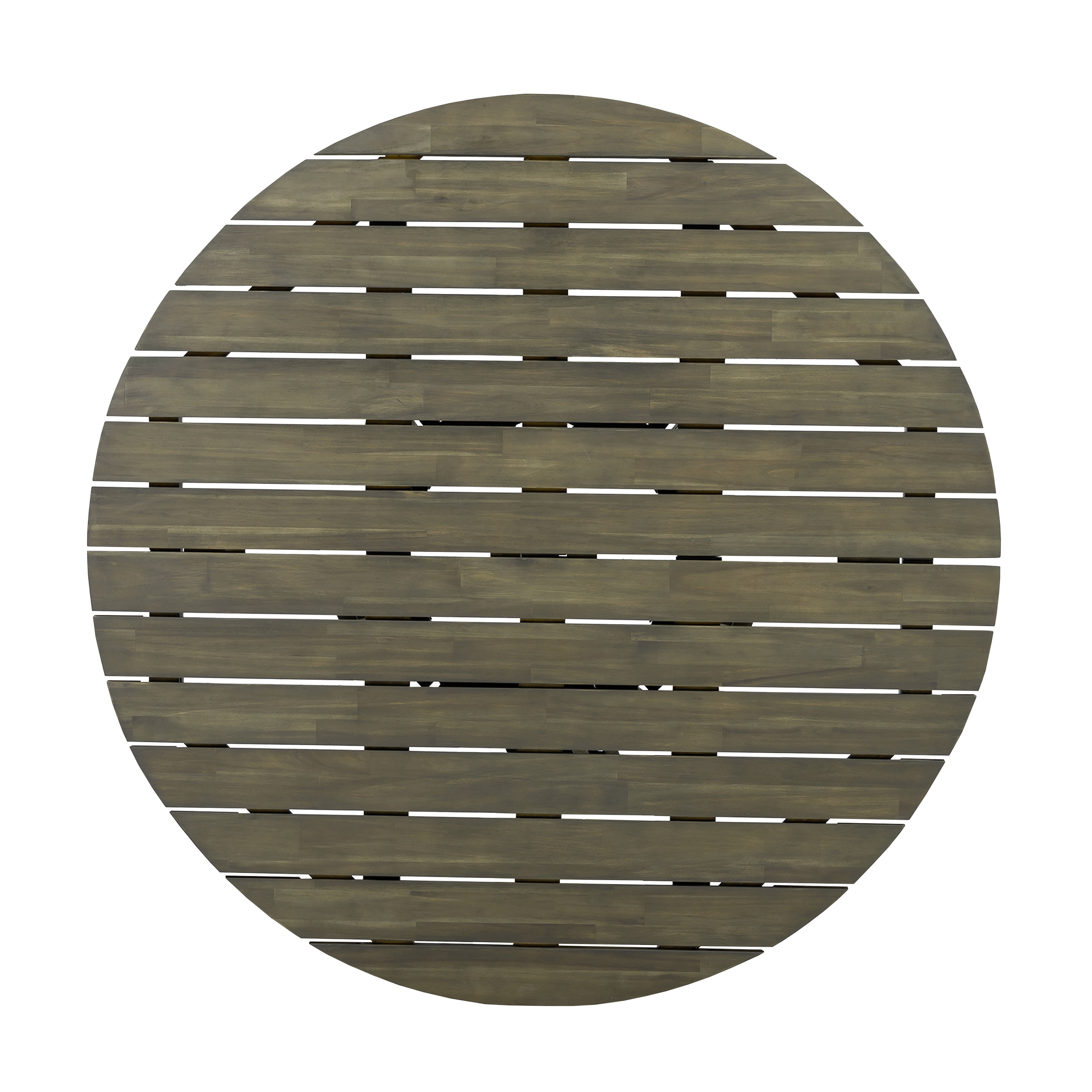 Patio Dining Table 47.25 Inch, Outdoor Acacia Wood Extra Large Round Table for Backyard, Grey