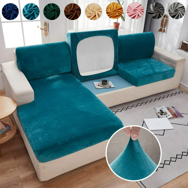 Velvet Sofa Seat Cushion Cover Stretch Sofa Cover Sectional Couch L Shape  Corner