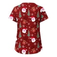 thumbnail image 3 of Puntoco, blusas con cuello en V y manga corta a la moda para mujer, blusa de bolsillo con estampado de uniforme de trabajo, tops Puntoco Puntoco-2202, 3 of 4