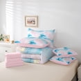 thumbnail image 6 of Homewish Modern Fluid Art 7pcs Bedding Comforter Set,Abstract Splatter Ink Queen Bedding Sets,Blue Pink Queen Sheet Sets For Men Women,Ultra Soft Home Decor Reversible, 6 of 8
