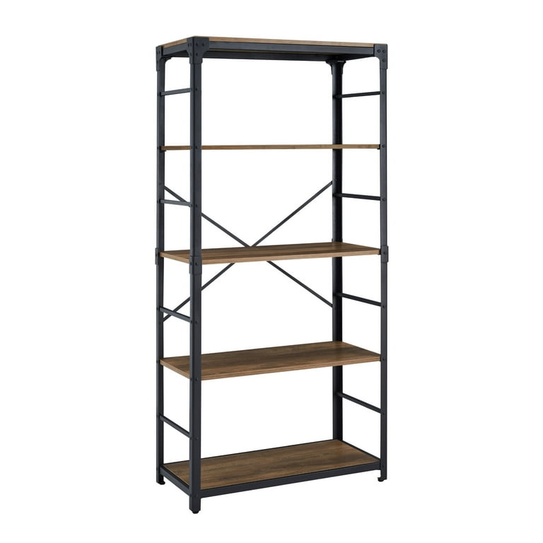Free Shipping! Walker Edison Rustic Farmhouse 4-Shelf Bookcase
