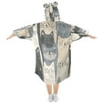thumbnail image 2 of FORMRS Wearable Blanket Hoodie with Sleeves for Kids Cozy Flannel Sweatshirt, Blue Cute Cats, 2 of 7
