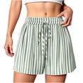 thumbnail image 4 of Admvng Womens Casual Striped Shorts Drawstring Waist Everyday Wear, 4 of 7