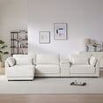 thumbnail image 4 of Harper & Bright Designs L-Shaped Modular Sectional Sofa with Storage Console & Ottoman, 4 Seats Chenille Reversible Couch with USB Charger for Living Room/Apartment, 124'' Beige, 4 of 21