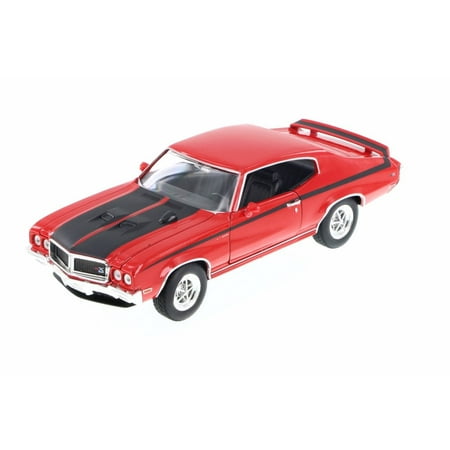 1970 Buick GSX, Red w/ Black - Welly 22433WR - 1/24 Scale Diecast Model Toy