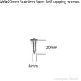 thumbnail image 2 of LFPartS Stainless Steel Rust Resistant License Plate Frame Security Anti-Theft Screws Fasteners (M6x20mm Self-Tapping, Black Caps), 2 of 3