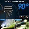 thumbnail image 5 of Rechargeable Led Headlamp 2Pack, 99000 Lumen Super Bright  Lamp with 3 Modes & 90? Adjustable, Brightest Headlamp 30H Long Runtime,   Headlamps for Adults Camping, 5 of 6