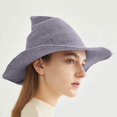 thumbnail image 4 of GDREDA Womens Beach Hat Foldable Knit Pointed Witch Hat For Choice Witch Accessory，Grey, 4 of 5