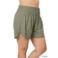 thumbnail image 3 of Zenana Women's Casual Windbreaker Smocked Waistband Running Active Gym Shorts w/Built-In Inner Brief, 3 of 6