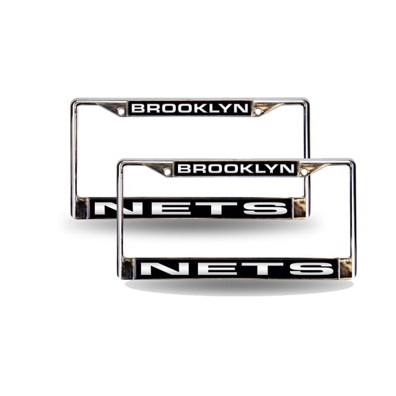 Brooklyn Basketball Nets Chrome Metal (Set of 2) Laser Cut License Plate Frames