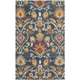 thumbnail image 3 of Safavieh Blossom Collection BLM402A Handmade Navy and Multi Premium Wool Runner (2'3" x 8'), 3 of 6
