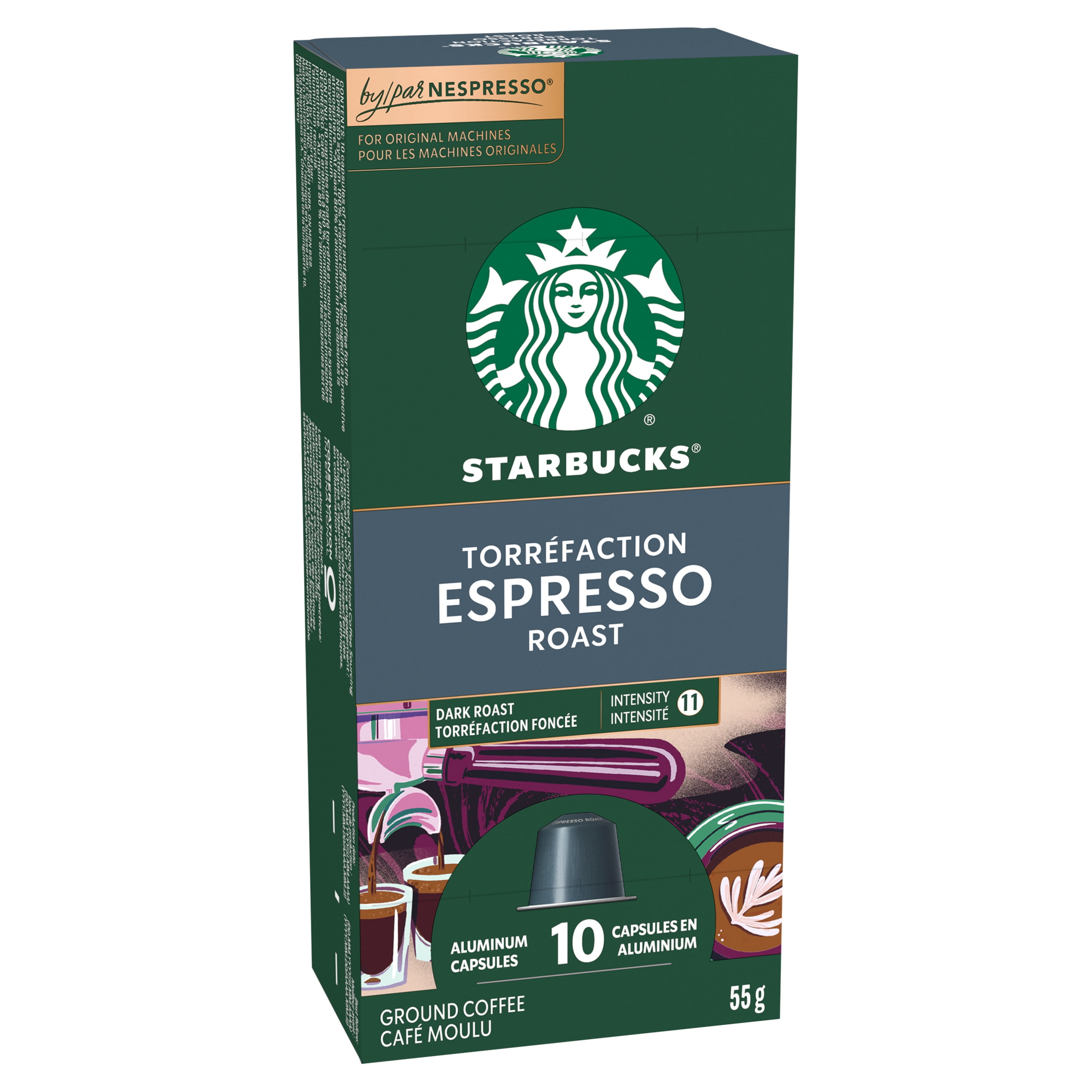 Starbucks Espresso Roast, NESPRESSO Coffee Pods, Original Line, Bold Dark Roast