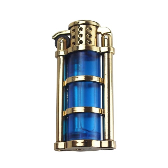 LEHOZIHEQ Vintage Flint Wheel Kerosene Lighter, Antique Brass Windproof Trench Fire Starter, Refillable Cool Petrol Lighter for Men (Gas Not Included)