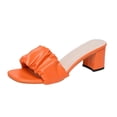 thumbnail image 1 of RXMEKW Ruched Mule Slippers for Women with Block Heel Slip-On Design in Assorted Colors, 1 of 9
