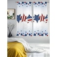 thumbnail image 4 of Sheer Curtains 72 Inches Long, 4th of July Light Filtering Window Curtains for Living Room, American Star Blue Ombre Independence Day Rod Pocket Voile Sheer Curtain Drapes, 52"W x 72"L, 2 Panels, 4 of 8