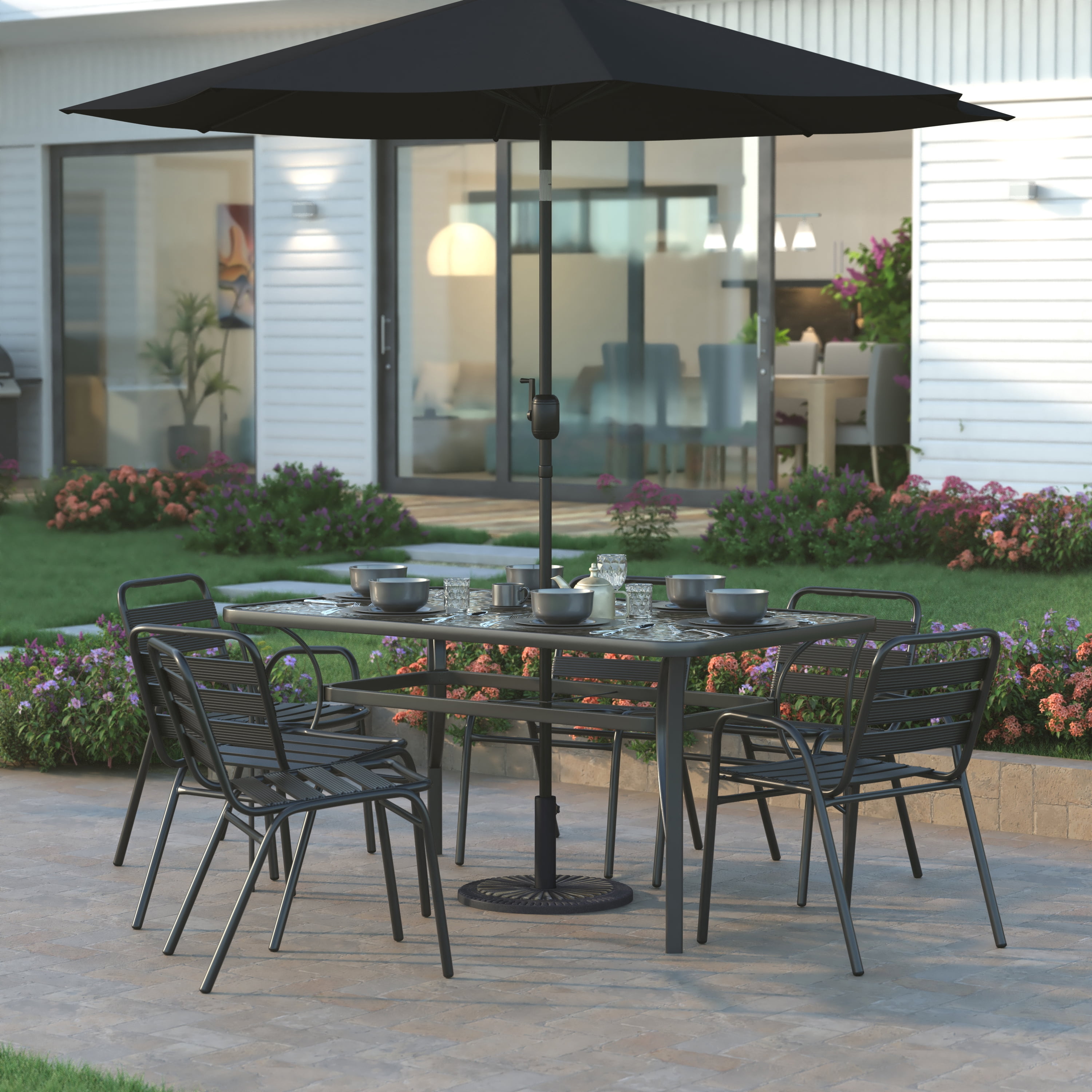 Emma Plus Oliver Bronze 32lb Plastic Polymer Coating Round Cement Umbrella Base Stand, Waterproof